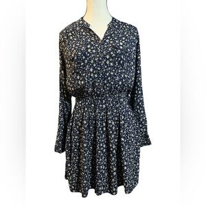 Angie Navy Floral Long Sleeve Dress